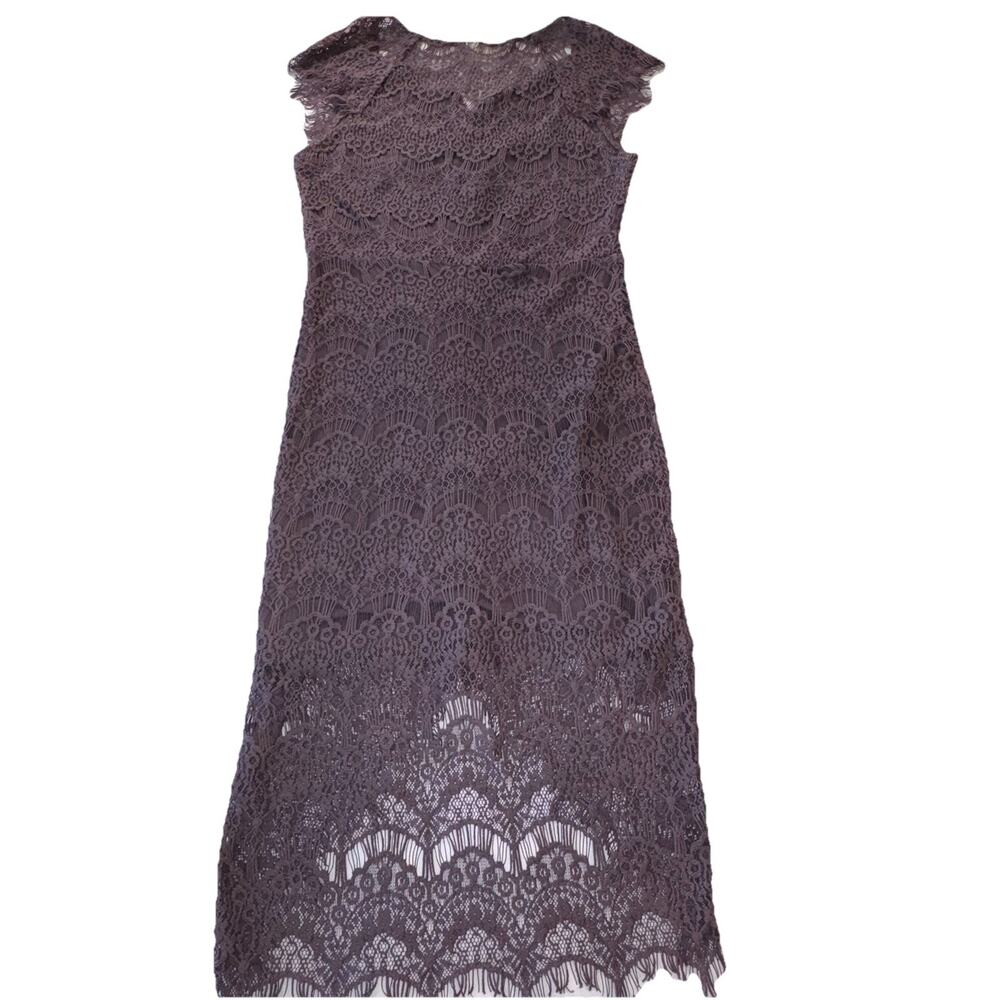 Intimately Free People Peek-a-Boo Purple Slip Dress Lace Cap Sleeve Sheath Small - Picture 7 of 12